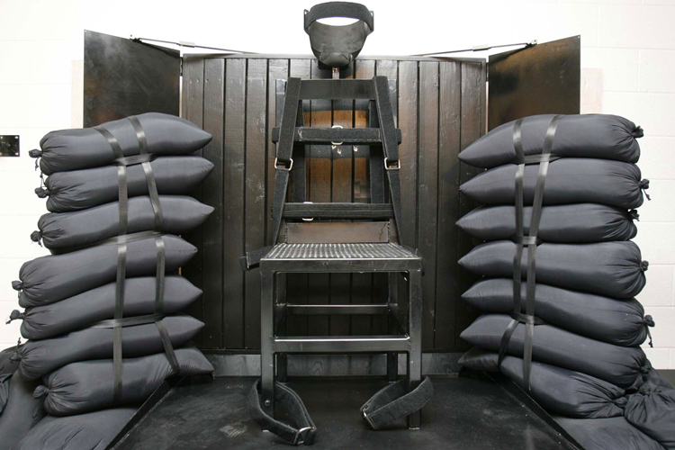 The execution chamber at the Utah State Prison after Ronnie Lee Gardner was executed by firing squad Friday, June 18, 2010. (Reuters/Trent Nelson)